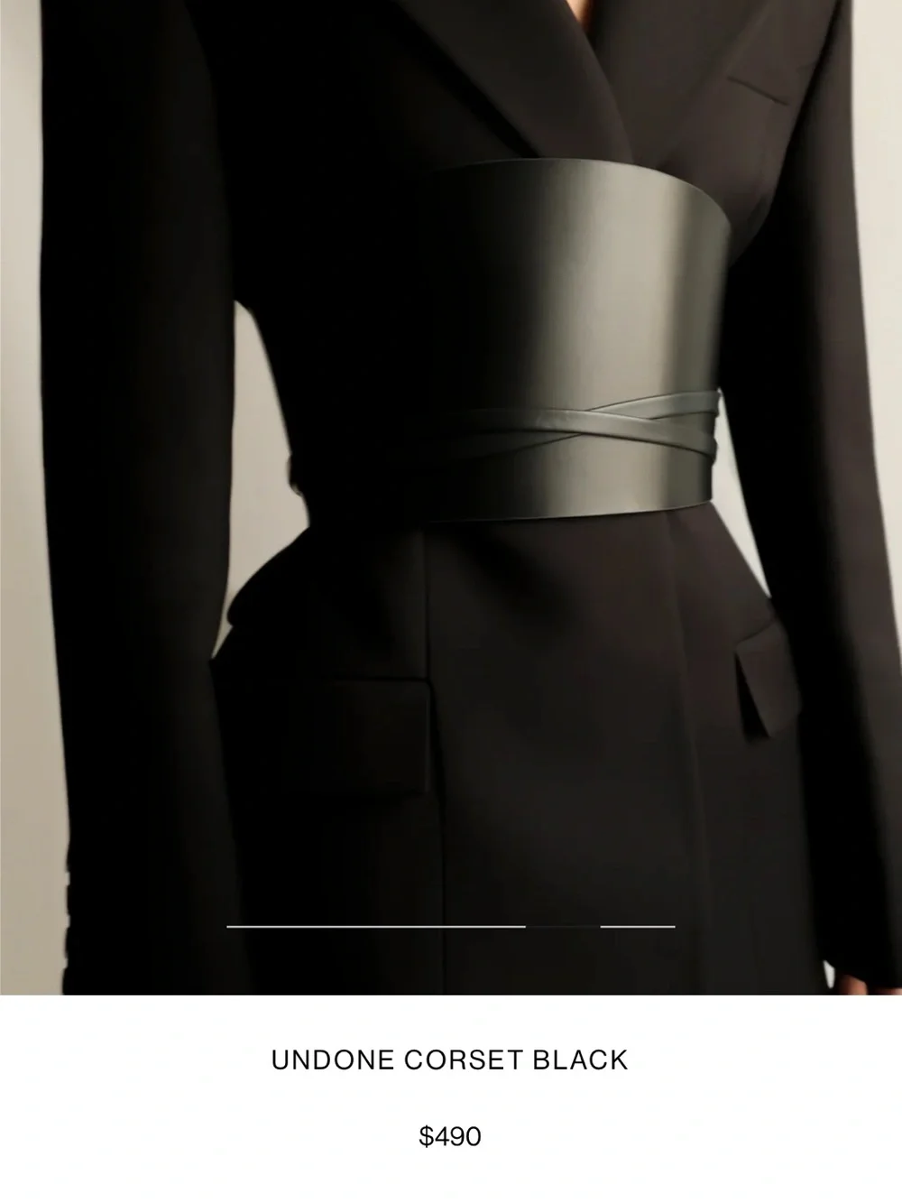 New with tag Classic Black Waist Cinch Belt with Tie Straps